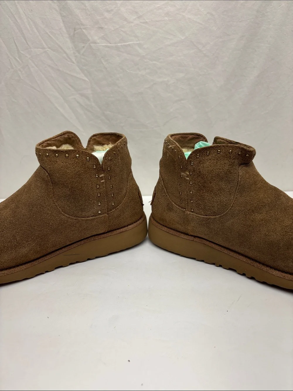 UGG Women’s Suede Fringe Ankle Bootie in Brown, size 3 for little girl, box 74